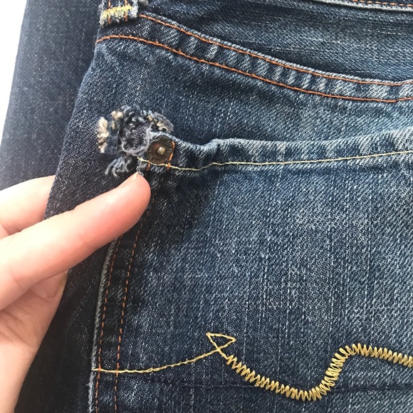 💙👖7FAM! VINTAGE FLARE👖💙29 7/8 31.5” REPAIR - Picture 2 of 16